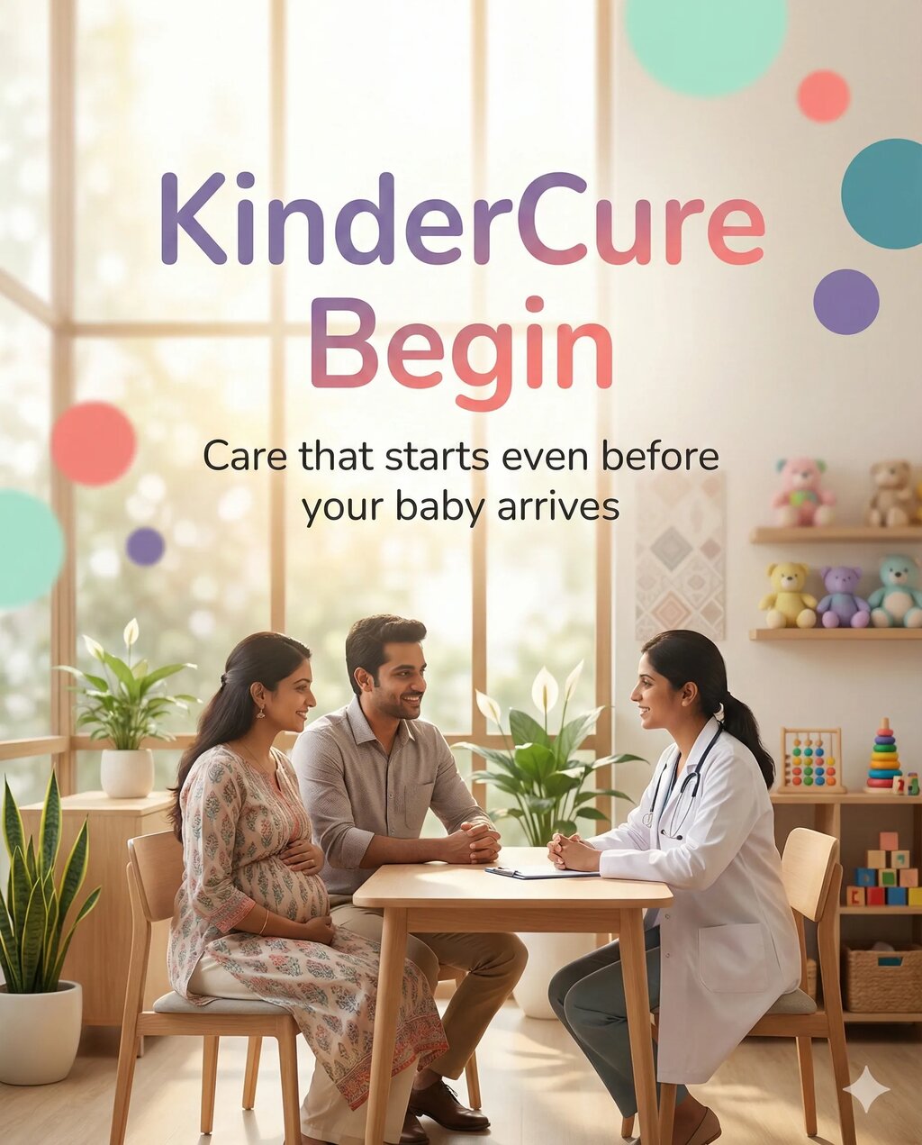 Expecting parents in consultation - KinderCure Begin pre-birth newborn care planning