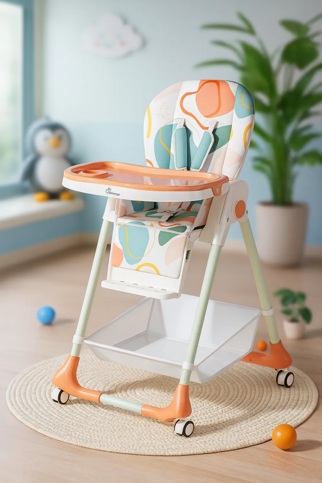 R for Rabbit Marshmallow High Chair for Baby (Abstract Peach)